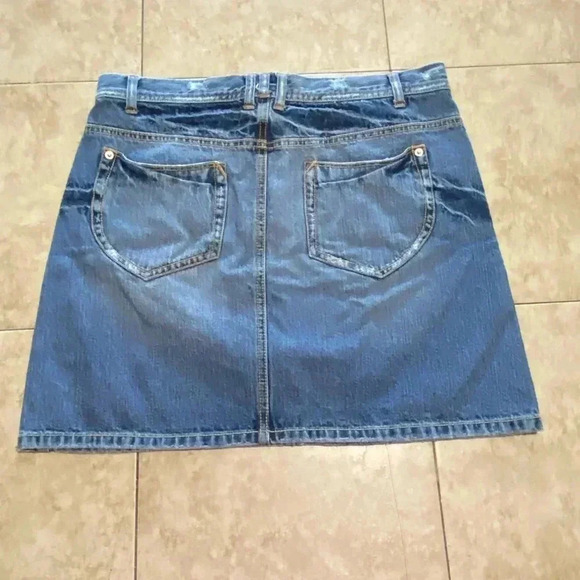 London Jean Y2K Denim Mini Skirt Distress - Picture 3 of 4